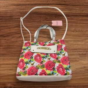 Juicy Couture Floral Satchel Purse Top Handle Crossbody Bag Roses‎ NWT